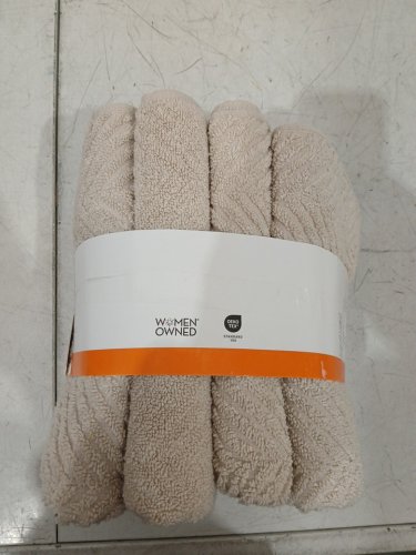 4pk caro home 100% cotton hand towels - 18" x 30" - beige HERRINGBONE (Style: 1945886) image 4