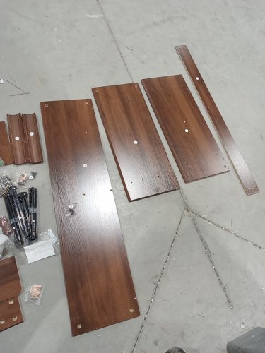 nasonet modern rounded 3 drawer entryway console table - 47.2" x 11.8" x 31.1" - walnut image 4