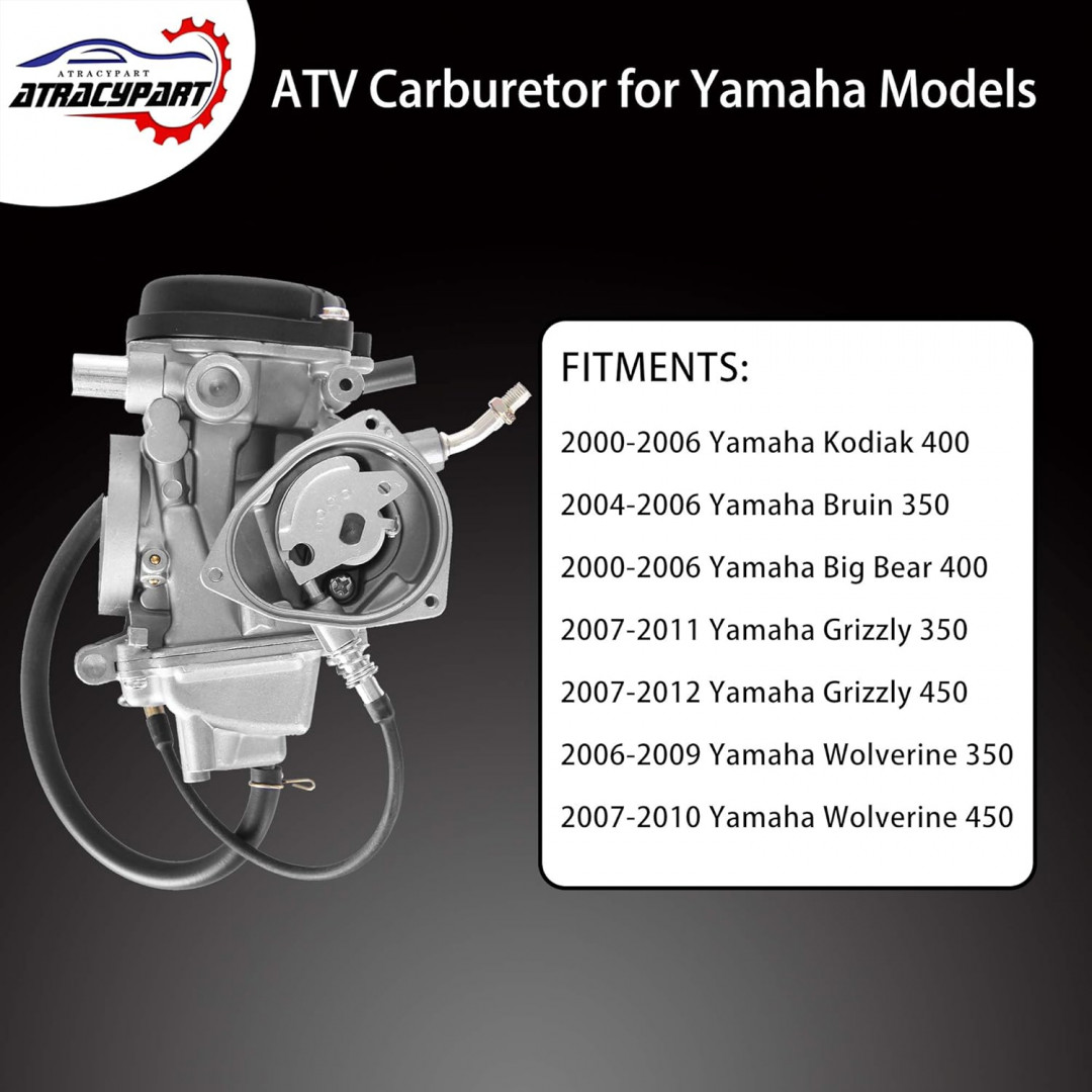 TOP QAULITY Carburetor REPLACEMENT - FITMENT for SELECT ATV MODELS - GREY (MODEL: YFM400) image 2