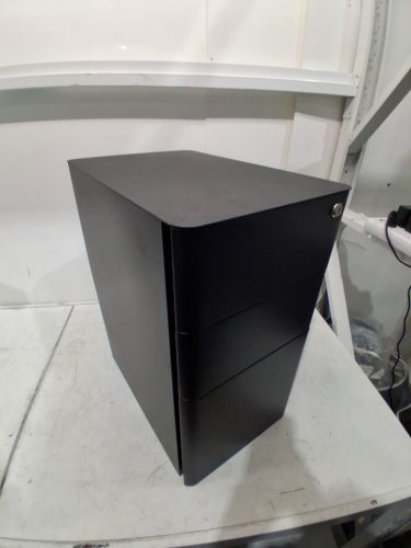 devaise slim 3-drawer rounded corner file cabinet - Black (MODEL: AHDG021) image 4