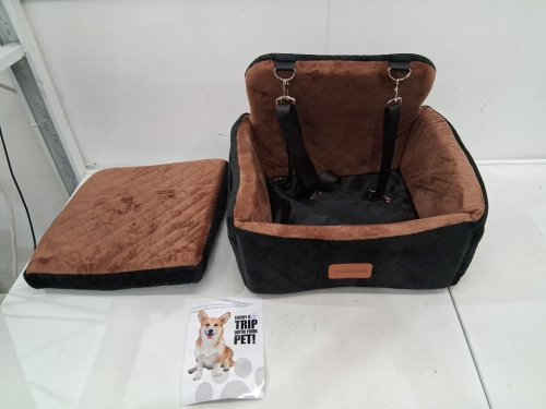 WOOAIDAGG Pet Travel Dog Car Seat with Seat Belt Channel - Medium 20" x 20" x 20" - brown/Black (model: wbl002) image 3