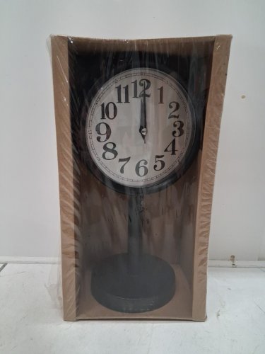 modern metal table clock - 12" - black image 3