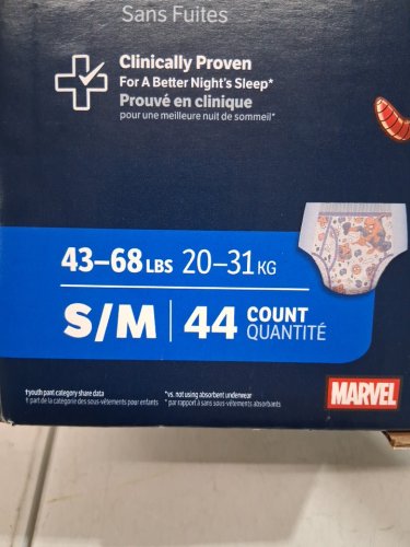 44PK boy's GOODNITES NIGHT TIME disposable training UNDERWEAR - small/medium (43-68lbs) - MARVEL SPIDERMAN image 3
