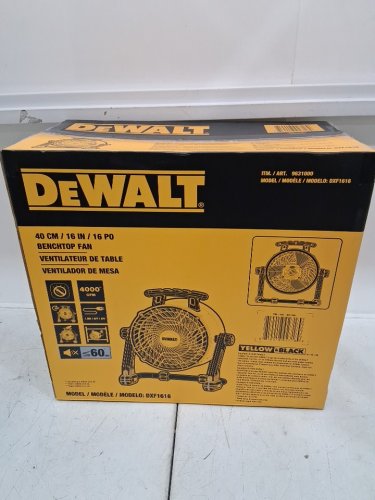 DEWALT 3-SPEED 4000CFM 360° ADJUSTABLE TILTING AIRFLOW FLOOR FAN - 16" - YELLOW/BLACK (MODEL:DXF1616/ 9631000) image 2