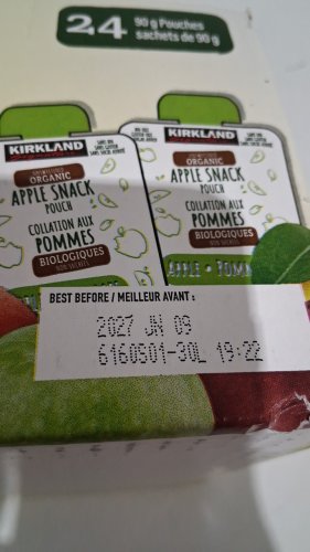 24PK Kirkland signature unsweatened organic apple sauce snack pouch - 90g each image 4