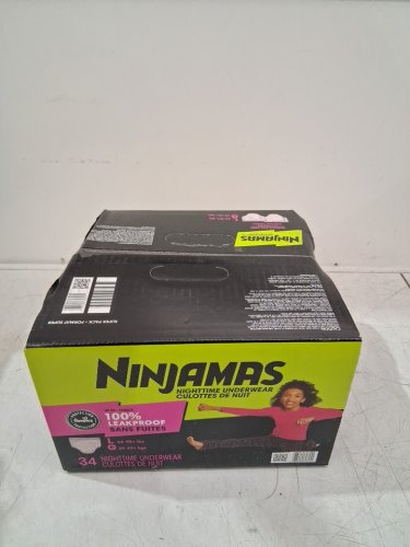 34PK GIRL'S NINJAMAS NIGHTTIME UNDERWEAR WITH ODORMASK & ALL-NIGHT LEAK PROTECTION - LARGE (64-95LBS) image 2