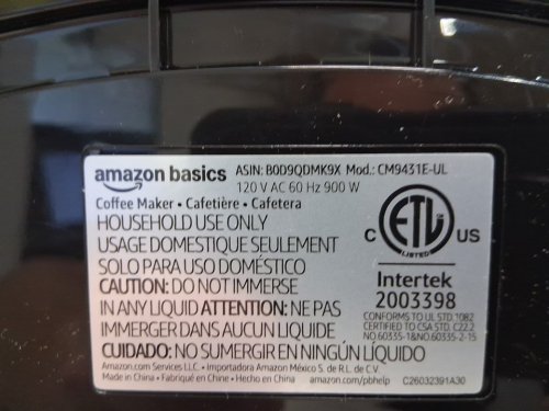 amazon basics 12 cup drip Coffee Machine with Glass Coffee Pot and scoop - 1.9qts - black (model: cm9431e-ul) image 4