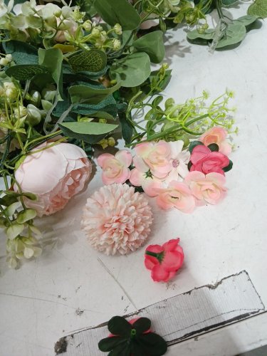 9pk Artificial Flowers Garland Spring Wall Hanging Plant - 6ft - green/pink image 5