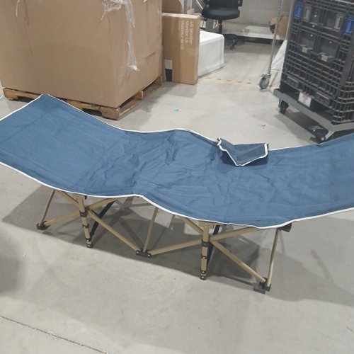 Overmont oversized folding Camping Cot with Mattress - 75" x 28" x 14" - 550lbs CAP - cyan (model: Om006012) image 3