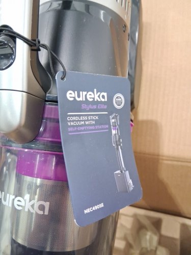 Eureka Cordless Rechargeable 3-IN-1 Stick Vacuum Cleaner WITH CLEANING STATION & ANTI-TANGLE NOZZLE FOR ALL FLOORS - GREY/PURPLE (MODEL: NEC490SE) image 8
