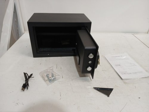 homrixan Small Fireproof digital Safe for Home Use - 0.8 cu.ft, Waterproof, Programmable Keypad, Spare Keys and Removable Shelf - black (model: 20ub) image 3