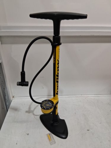 TOPEAK JOEBLOW SPORT III High Pressure Floor BIKING AIR PUMP - 9.8" x 7.3" x 29.1" - Black/Yellow (Model: TC2262B) image 2