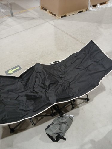 Overmont Folding Camping Cot with Carry Bag - 28" x 75" x 21" 550LBS MAX - BLACK image 5