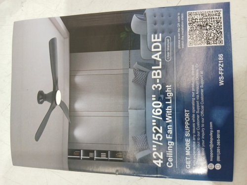 Depuley 3-blade Ceiling Fan with Dimmable Lights & Remote control - 42"-60" x 10.6" / 3000-6000K - walnut (model: ws-fpz186-18c-br) image 12