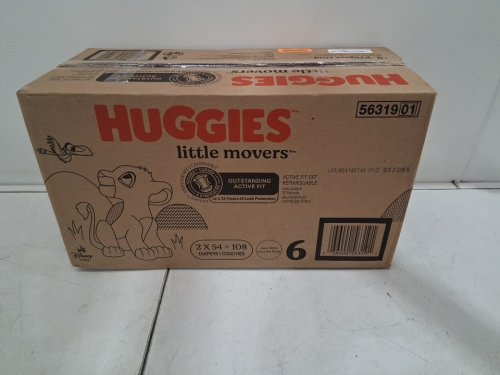 108pk HUGGIES LITTLE MOVERS baby Diapers - SIZE 6 - Disney baby lion king image 2