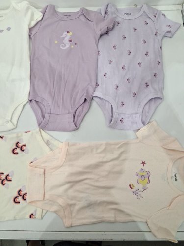 5 assorted baby ONESIES - 24m - WHITE/PURPLE/PINK image 4