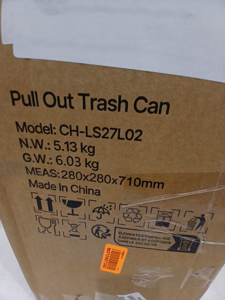 2PC Pullout Trashcans with Metal Extension Sliding System - 50L/25L EACH - GREY (model: ch-ls27l02) image 9