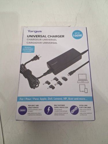Targus Universal Laptop Charger Adapter - Up to 100W - 5FT Cable - Black (Model: APM108TT) image 2