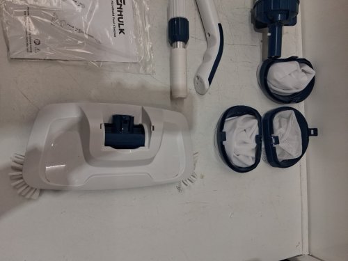 ENHULK HANDHELD CORDLESS POOL VACUUM WITH 13.4" WIDE HEAD - 18.5 GPM SUCTION - WHITE/BLUE (MODEL: PC15) image 7