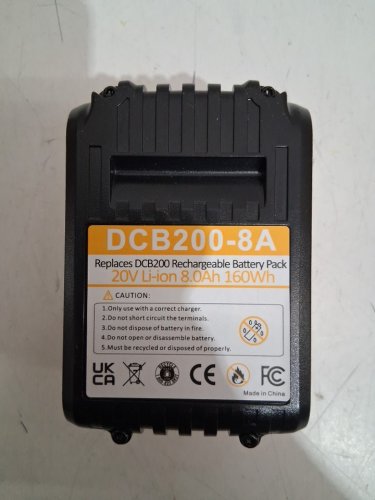 2PK rechargeable lithium ion replacement battery for dewalt products - 20v - 8.0ah - (model: dcb200-8a) image 4
