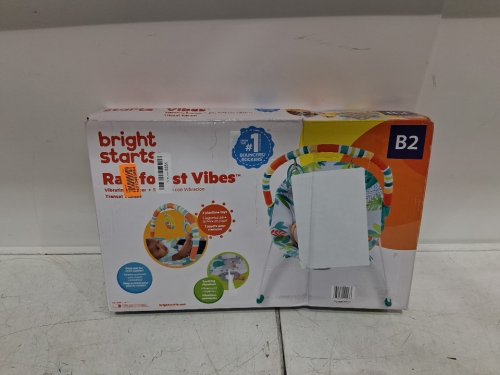 BABY BRIGHT STARTS NO SLIP BOUNCER SOOTHING VIBRATIONS INFANT SEAT - RAINFOREST VIBES - MULTICOLOUR - (MODEL: 12227-ES) image 2