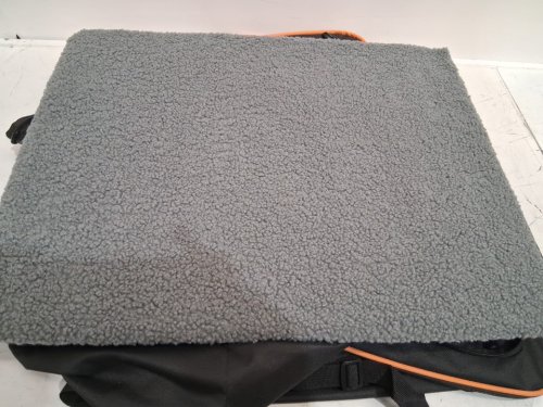 Foldable vented soft pet crate for car travel - small - orange/black image 4