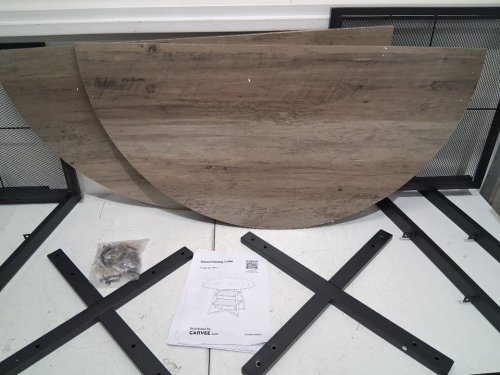 GARVEE MODERN ROUND 3-TIER DINING TABLE FOR 4 - 42" - GREY OAK/BLACK (MODEL: PHK_365MNAZH) image 5