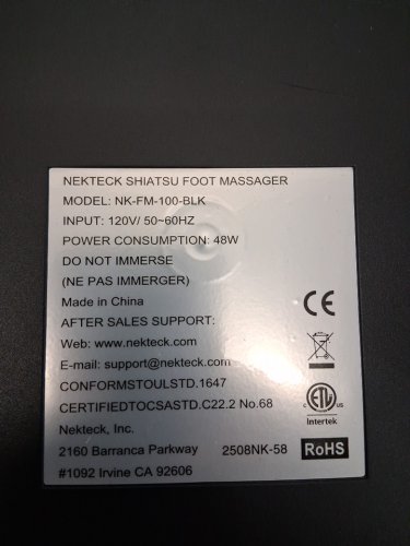 NECKTECK SHIATSU FOOT MASSAGER WITH HEAT - BLACK (MODEL: NK-FM-100-BLK) image 4