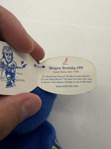 SALVINO'S BAMMERS WAYNE GRETZKY #99 NHL 1999 9" PLUSH, BLUE image 4