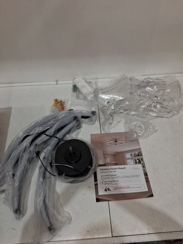 addlon Modern Ceiling Fans with Lights and Remote, Flush Mount - 24" - black image 3
