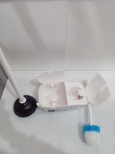 OXO GOOD GRIPS HIDEAWAY TOILET BRUSH AND PLUNGER COMBO SET - WHITE (MODEL: 1373580) image 2