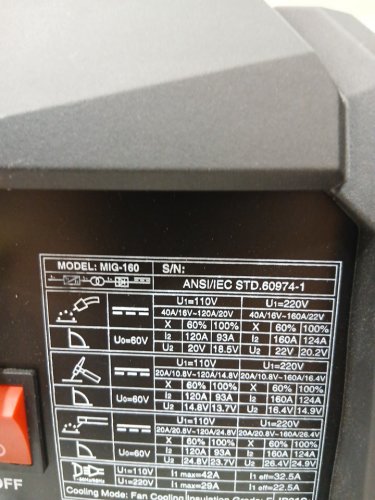 Yeswelder Gas Gasless Multiprocess MIG/Flux Cored/Lift TIG/Stick ARC Welder - 160A - Dual Voltage 110V/220V - Black/Red (Model: MIG-160) image 14