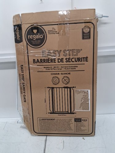 REGALO EASY-STEP METAL WALK-THROUGH SAFETY GATE - 30" X 29'' - 38.5'' - WHITE (MODEL: 1160DS) image 2
