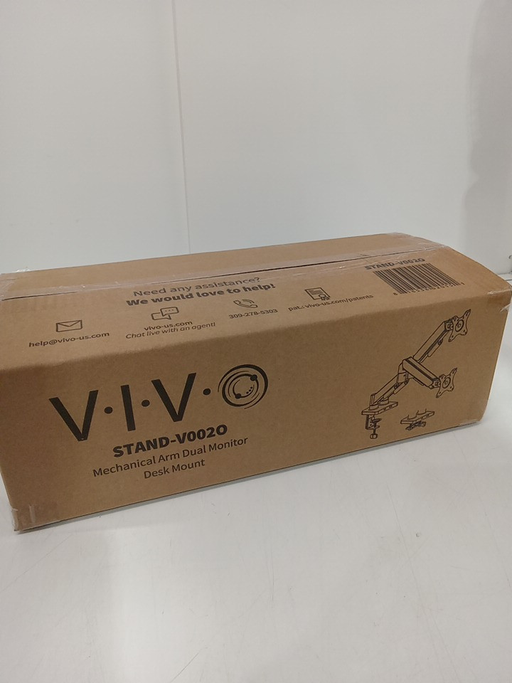 VIVO DUAL MONITOR Pneumatic Arm Desk Mount - UP TO 32" - 19.8lbs max cap/ each - black (model: stand-v002o) image 3