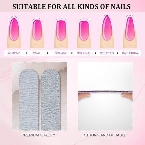 50PK SALON GRADE NAIL FILE - 180 Grit - white (model: NF501ZE-CC) image 4