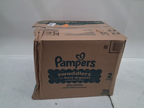 186PK PAMPERS SWADDLERS DISPOSABLE DIAPERS - SIZE 2 image 2