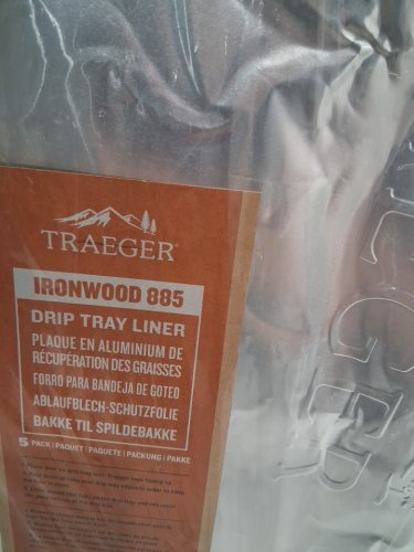 5pk traeger grills ironwood 885 drip tray liners - 28.75" x 15.5" - silver (model: bac569) image 3