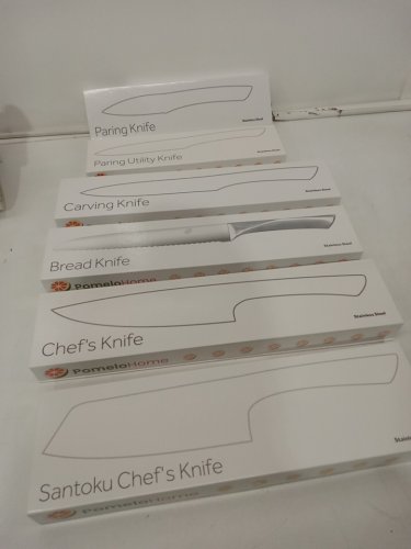6PC PomeloHome High Carbon Steel Kitchen Knife Set - Stainless Steel image 2