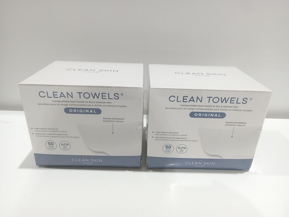 2 (50pk) Clean skin club compostable face towels to dry & cleanse skin (100 total) - extra large image 4