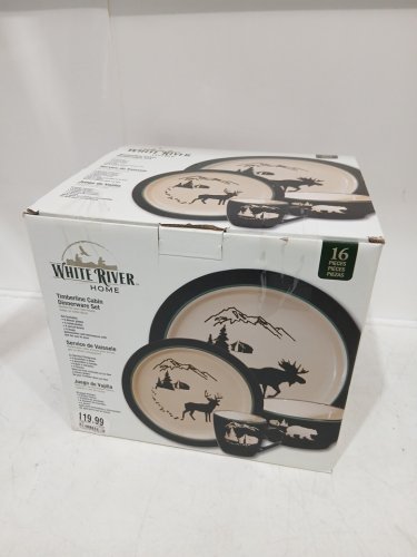 15PC BPS WHITE RIVER HOME dishwasher & microwave-safe dinnerware set - REINDEER BEAR PATTERN (model: 90587-5) image 2