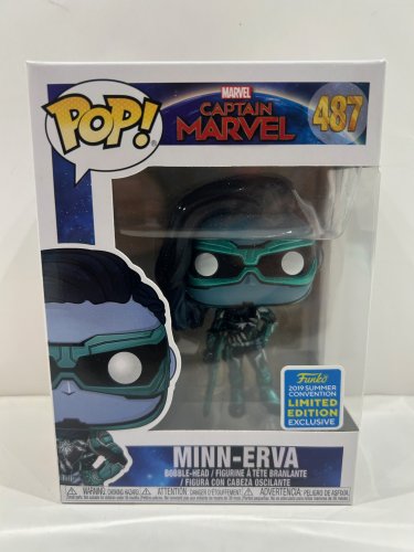 Funko pop! **2019 summer convention** marvel captain marvel - minn-erva bobble head (#487) image 2