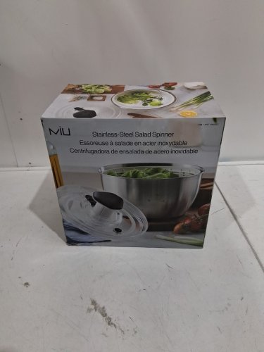 MIU HAND OPERATED DISHWASHER SAFE SALAD SPINNER - 6L - STAINLESS STEEL (MODEL: 2863207) image 2