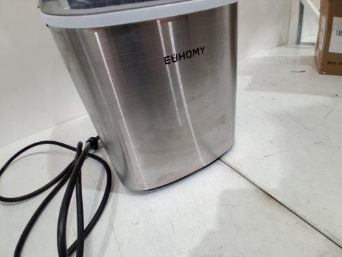 EUHOMY COUNTERTOP ICE MAKER MACHINE WITH HANDLE, BASKET AND SCOOP - MAKES 26LBS PER DAY - STAINLESS STEEL - (MODEL: IM001-BSI-CAEH / IM-06S) image 4