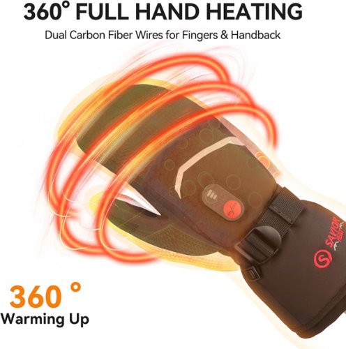 SAVIOR HEAT Electric Heated Gloves WITH Rechargeable Batteries - EXTRA-LARGE - BLACK/WHITE (MODEL: SHGS66E) image 3
