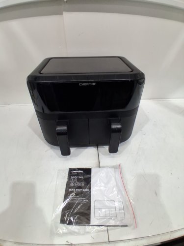 CHEFMAN TURBOFRY TOUCH SCREEN DUAL BASKET AIR FRYER - 9QT. TOTAL CAPACITY - BLACK (MODEL: RJ38-SQPF-45TDB-ca) image 3