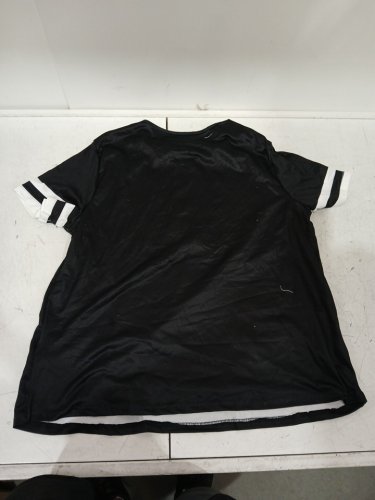 Women's Striped Short Sleeve T Shirts V Neck Zipper Top - XL - Black/White - (Style: l6bssd77) image 4