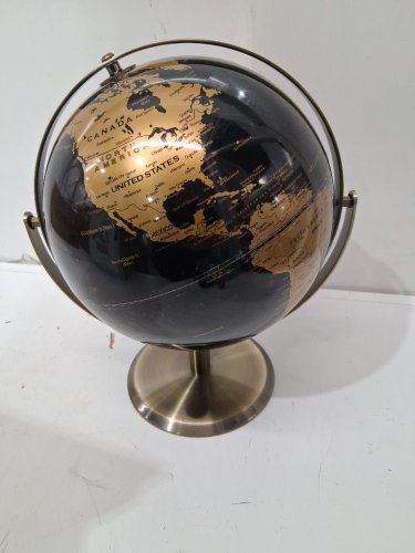 costway metallic world globe with metal stand - 9" - black/gold (model:50410381) image 3
