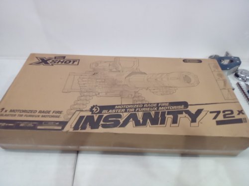 Zuru XSHOT Insanity Motorized Gatling Blaster with Tripod Stand and darts - blue/black/orange (model: 36654) image 2