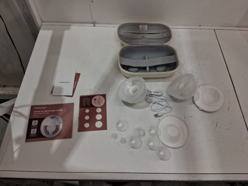 momcozy m5 smart wearable breast pumps with app control - white (model: bp380) image 4