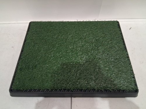 3pc pet potty dog relief system with removable waste tray - 25" x 20" - black/green image 3